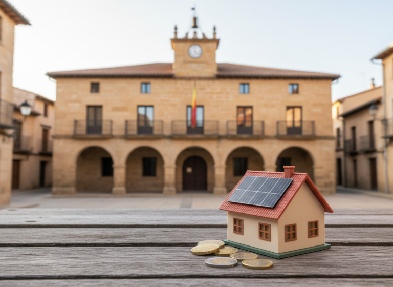 Ayuntamiento y vivienda con placas solares